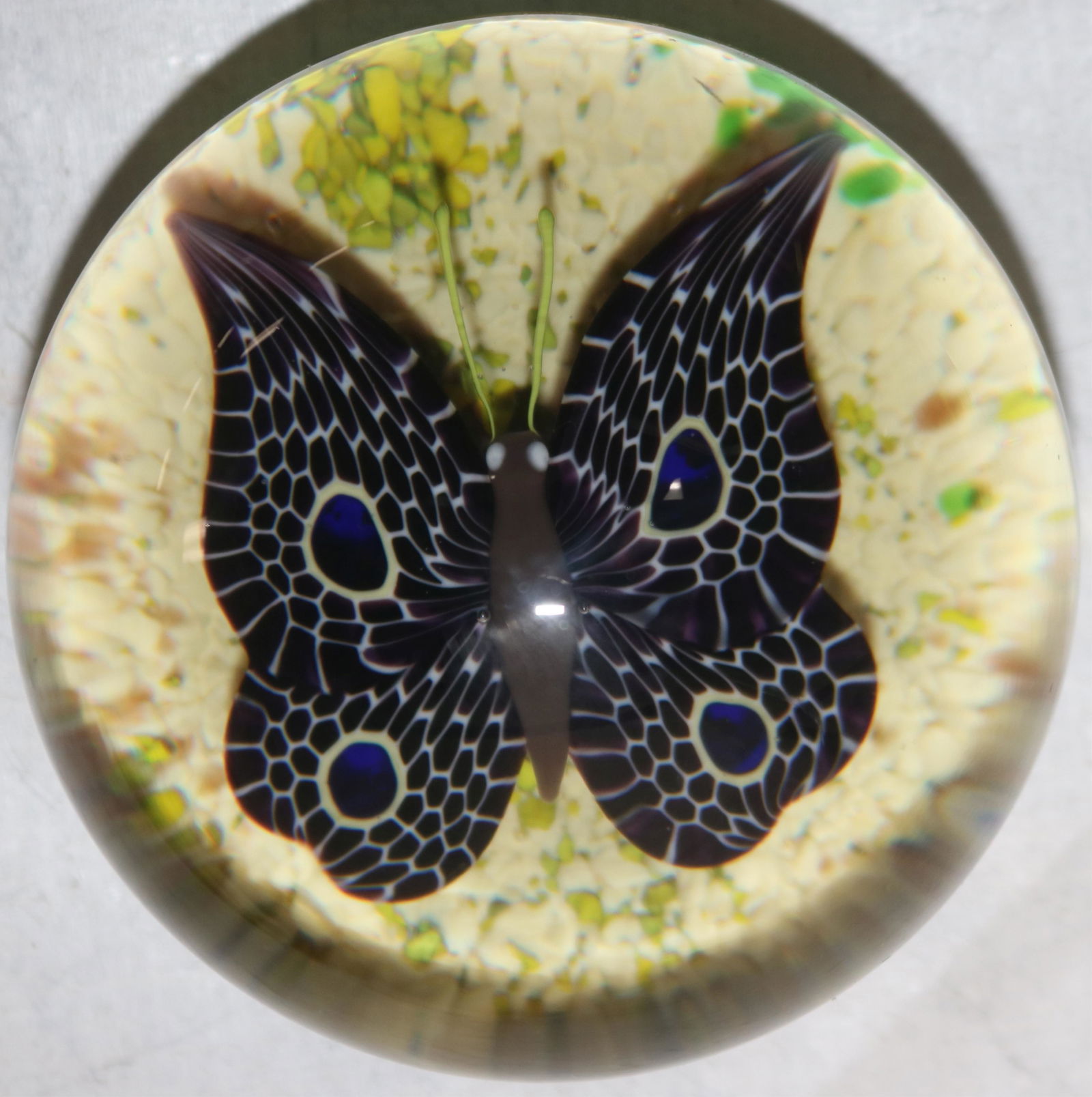 BACCARAT "PAPILLION" PAPERWEIGHT, SIGNED & DATED (1 of 3)