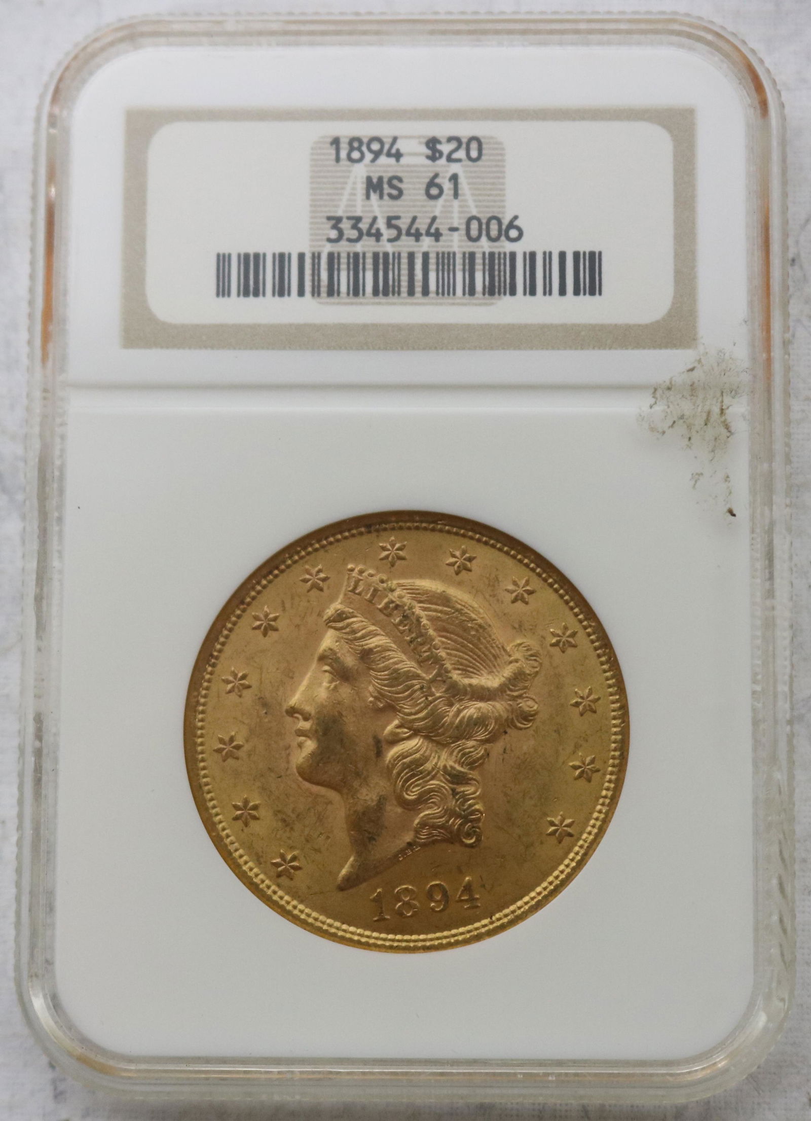 1894 20 GOLD PEACE DOUBLE EAGLE, GRADED MS 61, Jan 15, 2022 Turkey