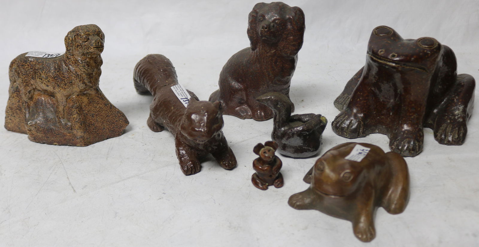 SEVEN 20TH C. OHIO TILE WORKS FIGURES, 2 FRONTS, (1 of 1)