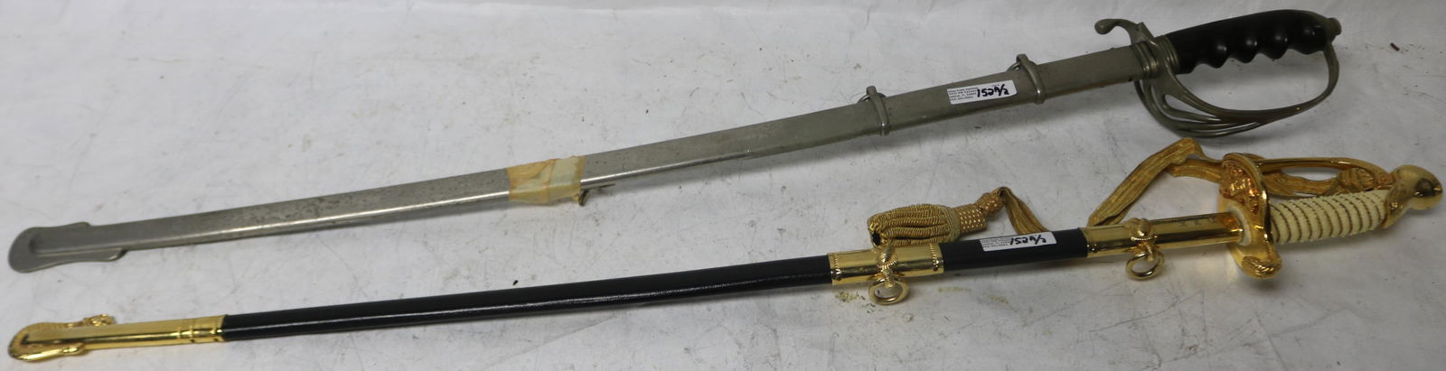 TWO 20TH C. MILITARY DRESS SWORDS, USN 36" L & (1 of 2)