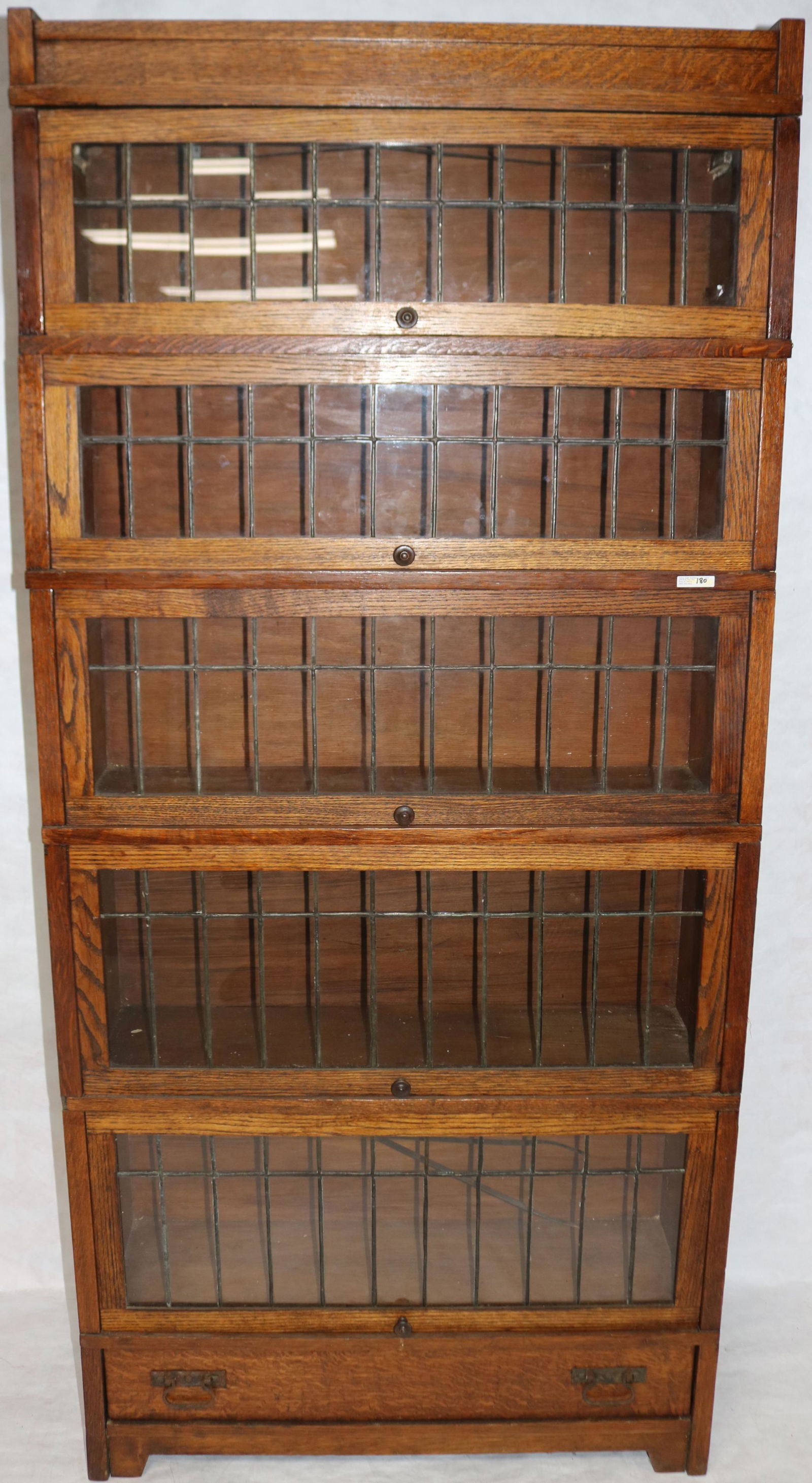 OAK MISSING STYLE 5 STACK BOOKCASE, OLD (1 of 1)