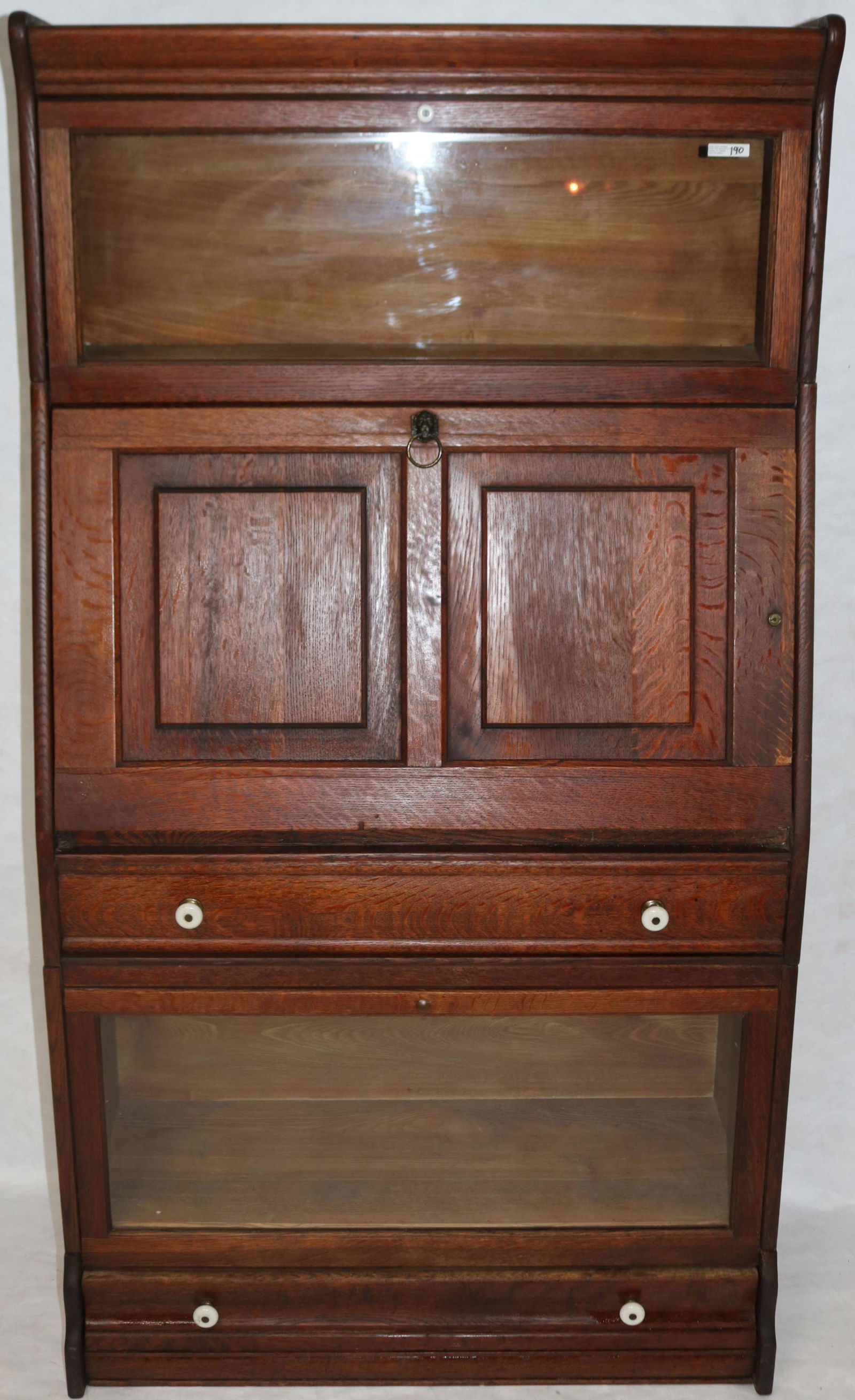 4 SECTION OAK STACKING BOOKCASE/DESK WITH 2 (1 of 2)