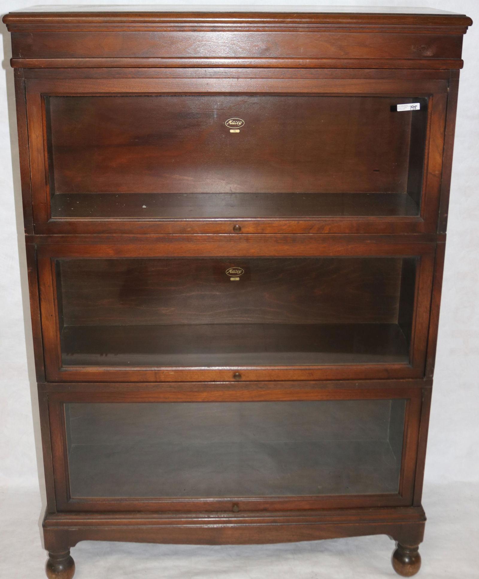 3 STACK BOOKCASE, WALNUT, BY MACEY ON TURNED LEG (1 of 1)