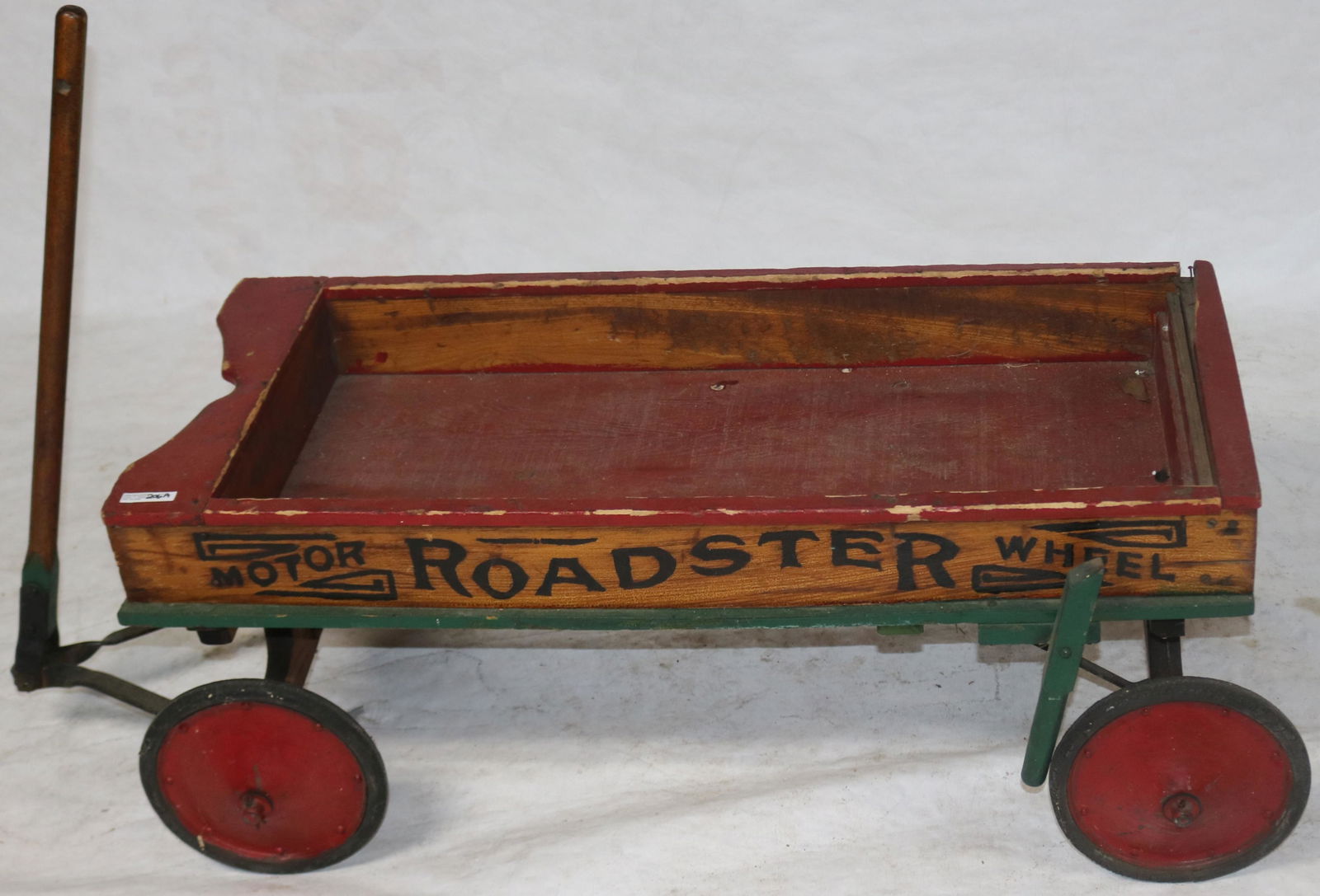 20TH C. CHILDS WOOD & IRON WAGON, MOTOR ROADSTER (1 of 4)