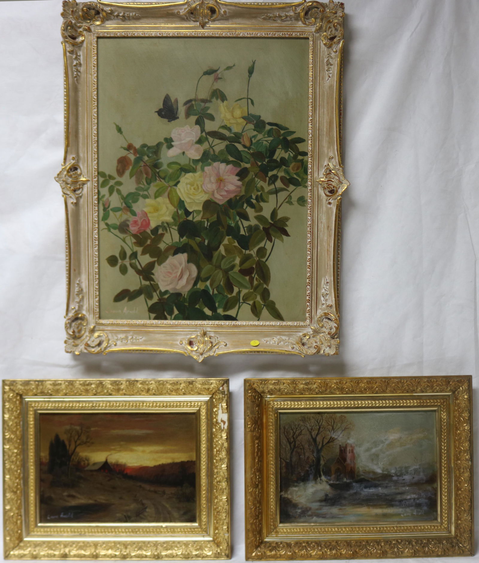 3 EARLY 20TH C. OIL PAINTINGS, SIGNED LAURA (1 of 5)
