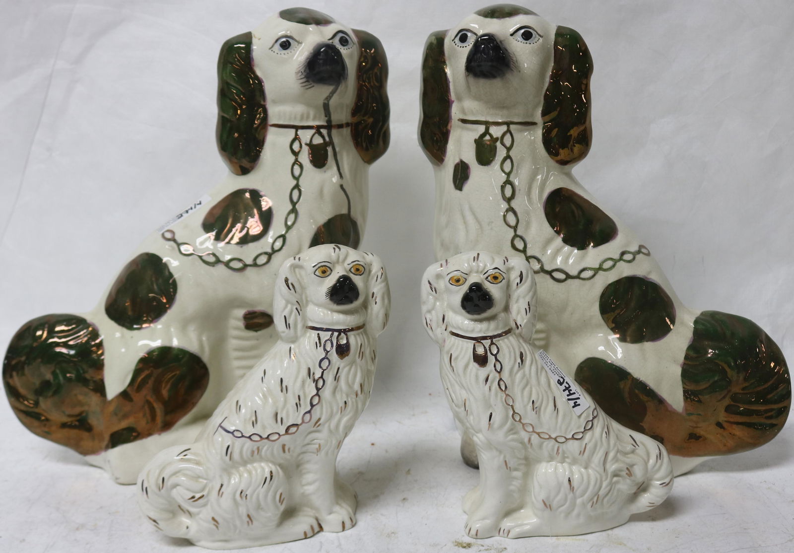 TWO PAIR 19TH & EARLY 20TH C. STAFFORDSHIRE DOGS, (1 of 1)