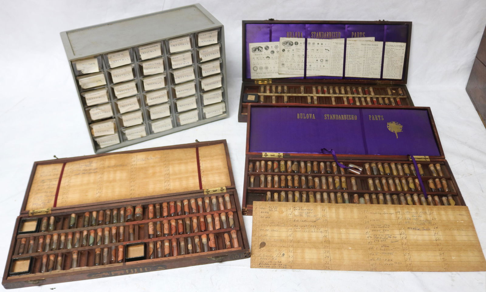 WATCH PARTS, CASE WITH 3 DRAWERS OF WATCH (1 of 4)