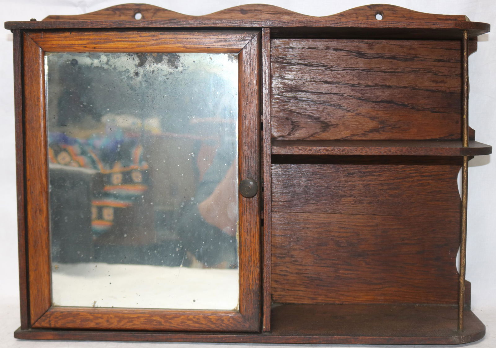 LATE 19TH - 20TH C. OAK HANGING CABINET WITH (1 of 1)