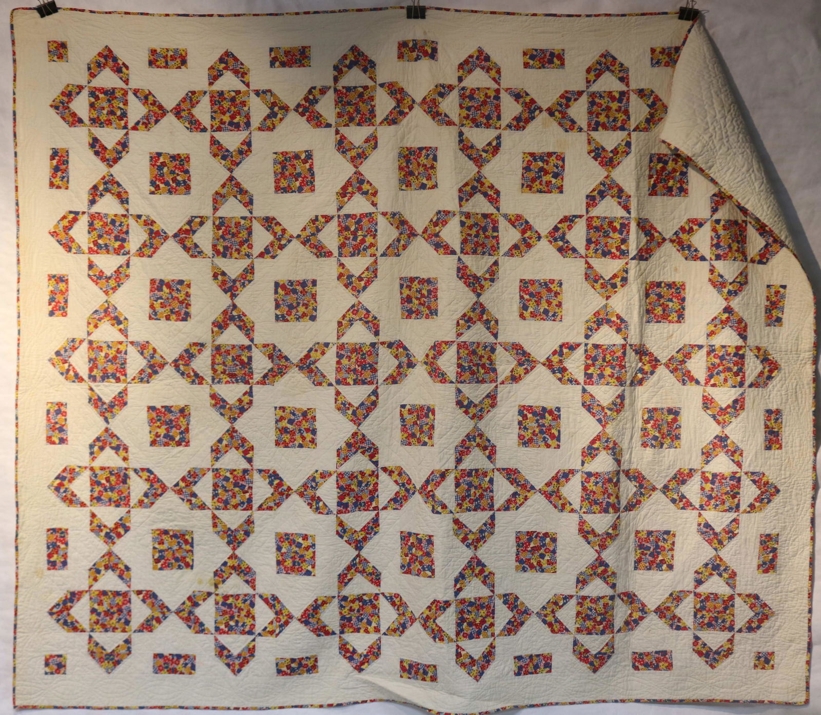 EARLY 20TH C. HAND SEW QUILT, FINE QUILTING, (1 of 2)