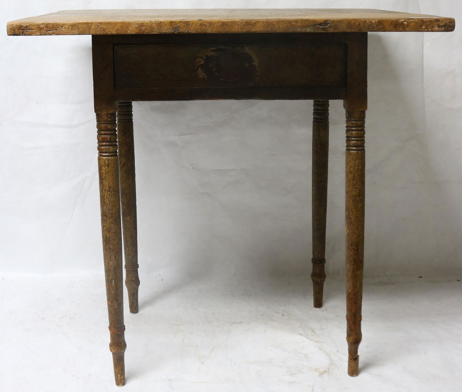 19TH C. GRAIN PAINTED 1 DRAWER STAND, (1 of 3)