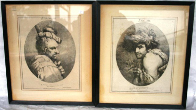 TWO EARLY FRAMED & GLAZED ENGRAVINGS OF: EDGAR & BARDORF, 16 X 13