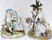 TWO 19TH C. MEISSEN PORCELAIN FIGURAL GROUPS,