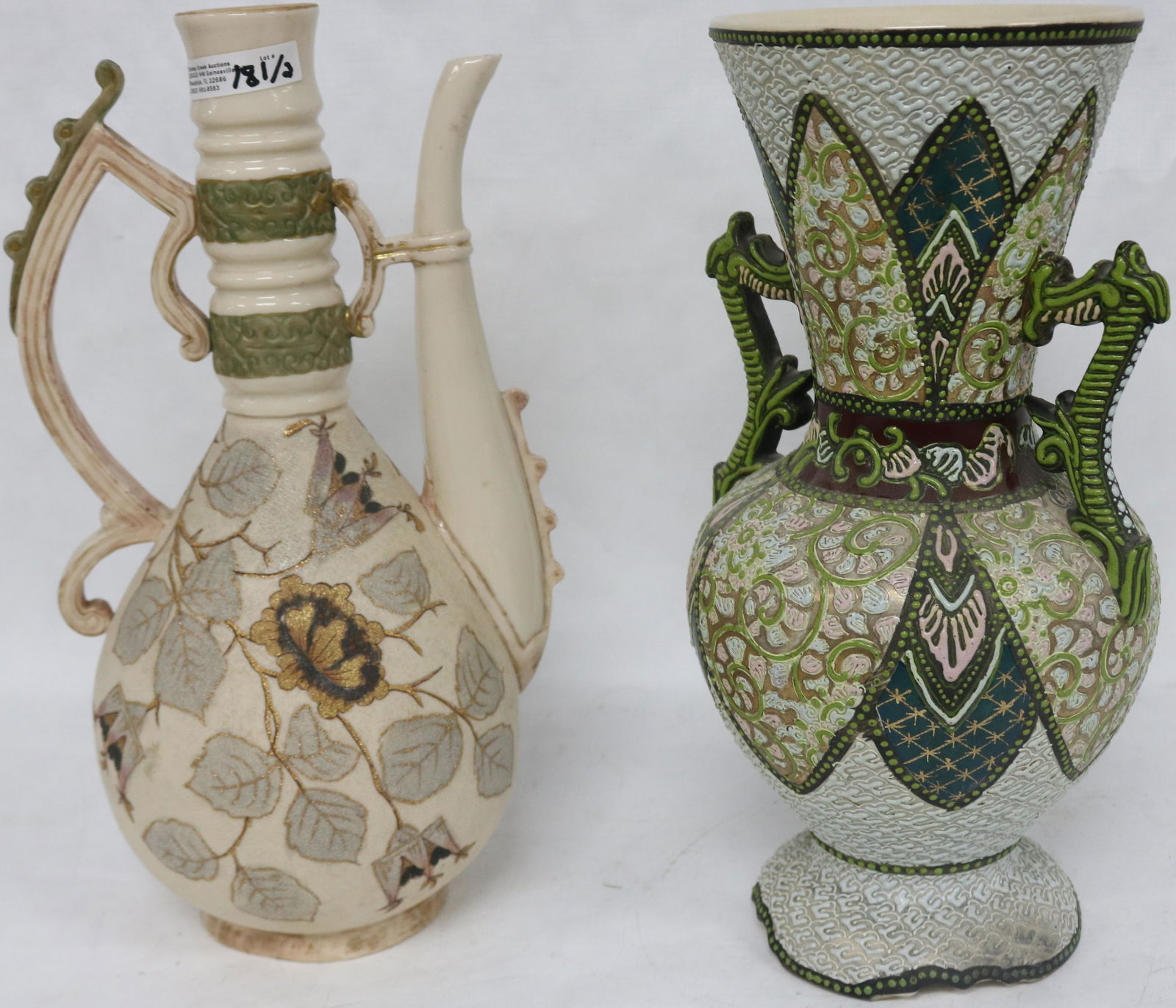 2 PCS. LATE 19TH C. POTTERY, ROYAL RUDOLSTADT (1 of 5)