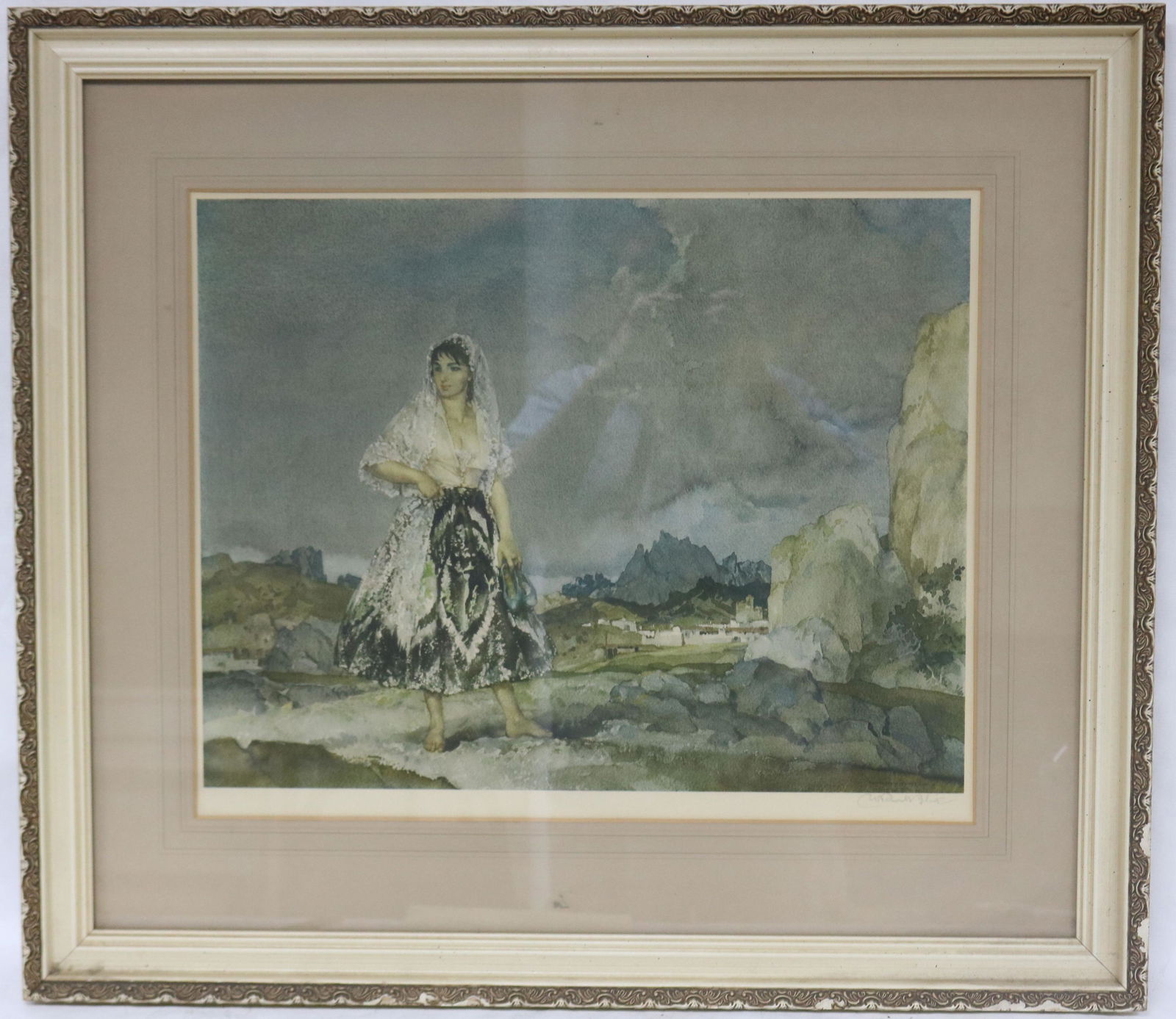 FRAMED & GLAZED ARTIST SIGNED PRINT W. RUSSELL (1 of 4)