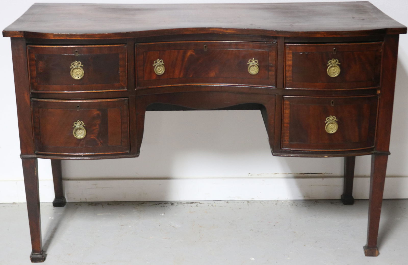 GEORGE III INLAID MAHOGANY WRITING DESK, RESTORED (1 of 1)