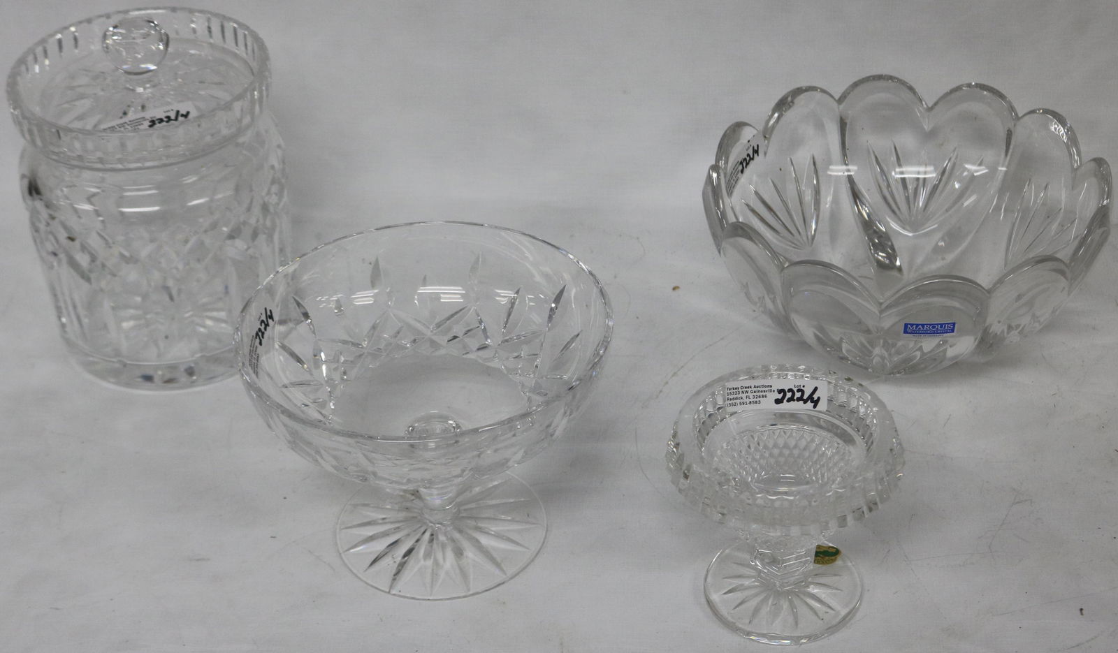 4 PCS. SIGNED WATERFORD CRYSTAL, CRACKER JAR WITH (1 of 1)