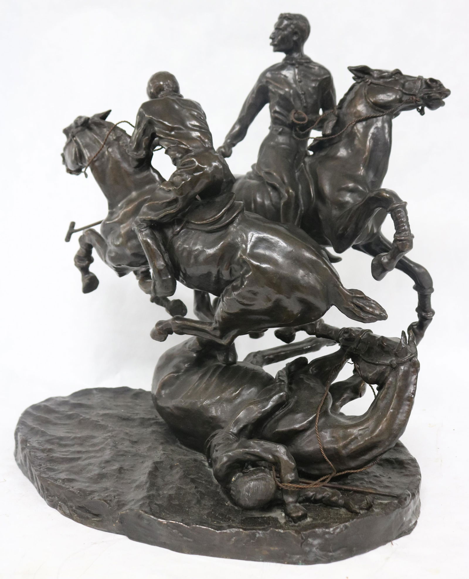 BRONZE STATUE, POLO PLAYERS IN PERIL, AFTER (1 of 5)