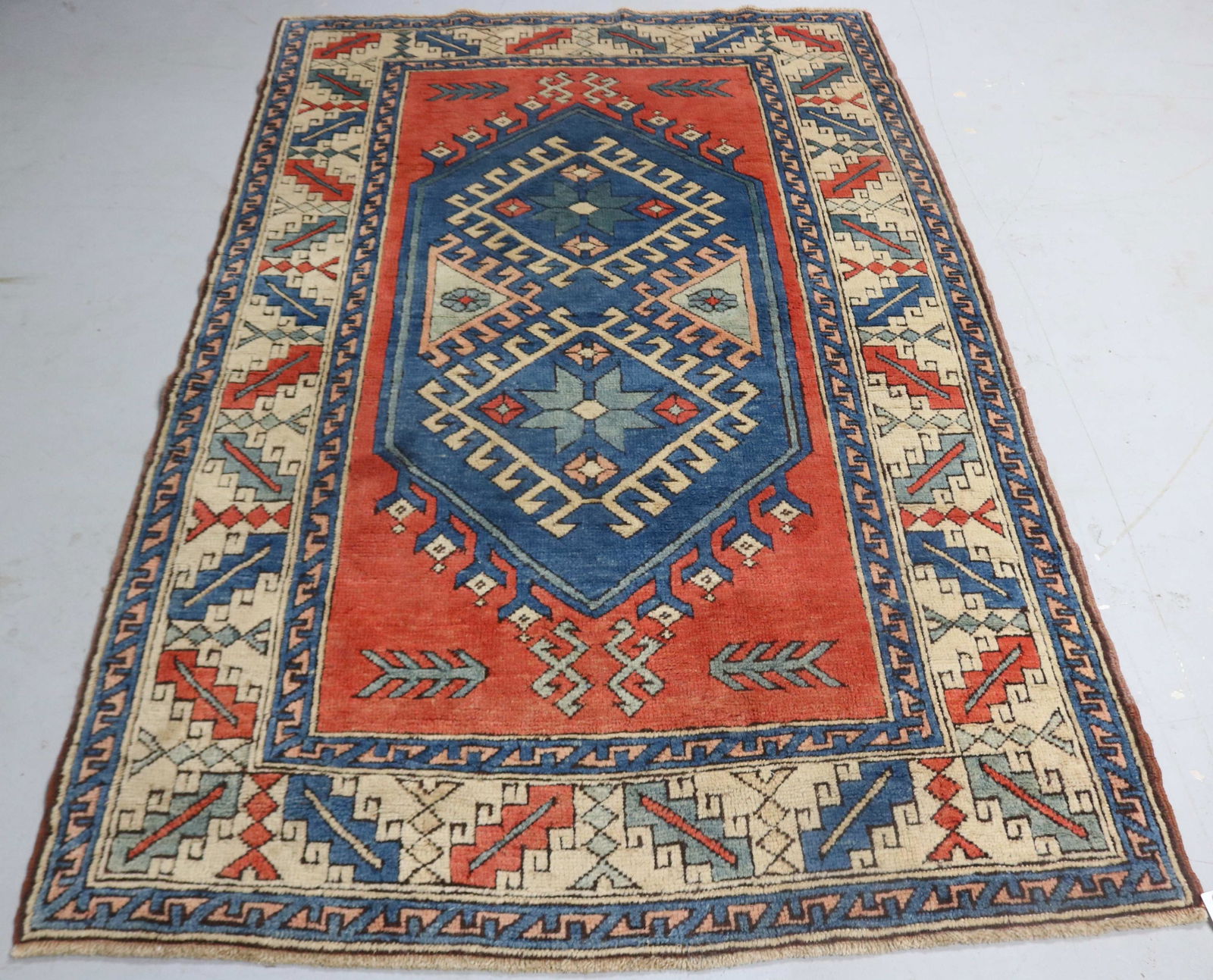 ORIENTAL RUG, FINE TURKISH KAZAK, 4' 5" X 7' 1" (1 of 1)