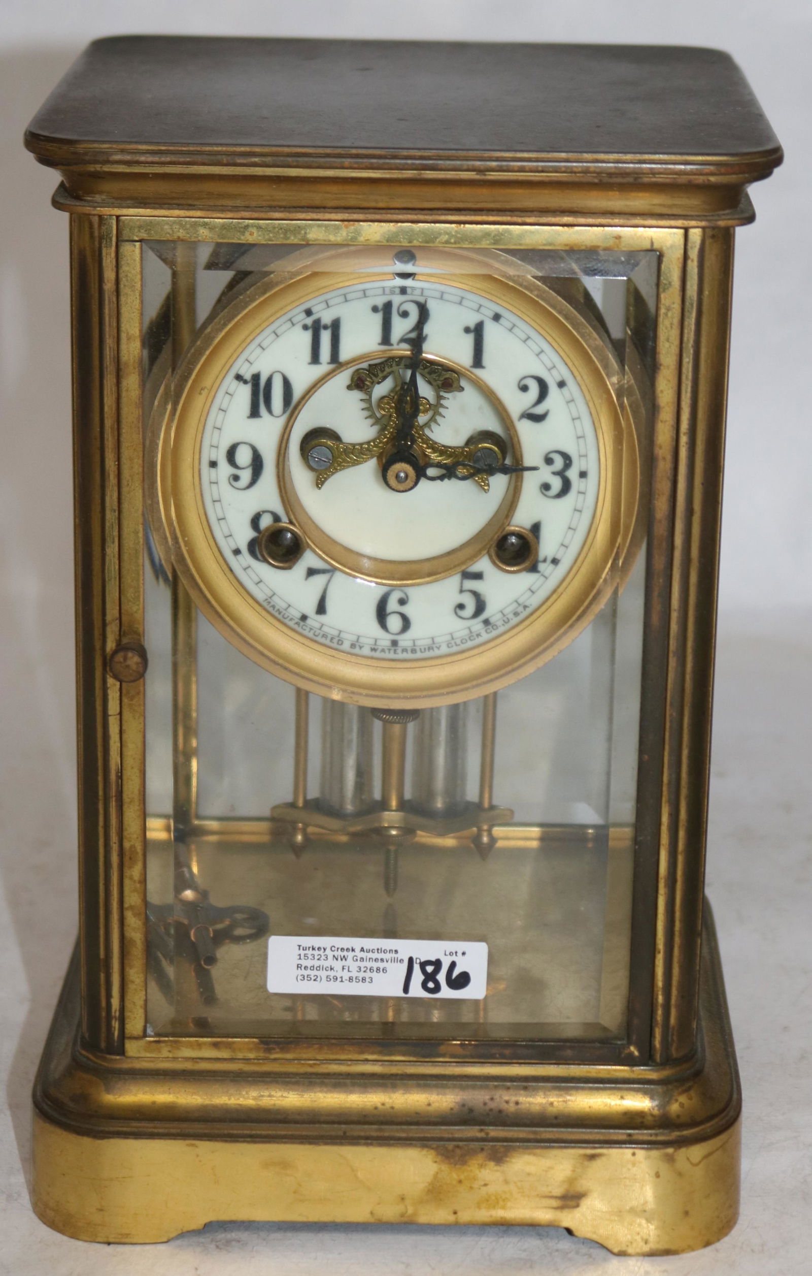 EARLY 20TH C. BRASS & BEVELED GLASS, CRYSTAL (1 of 1)