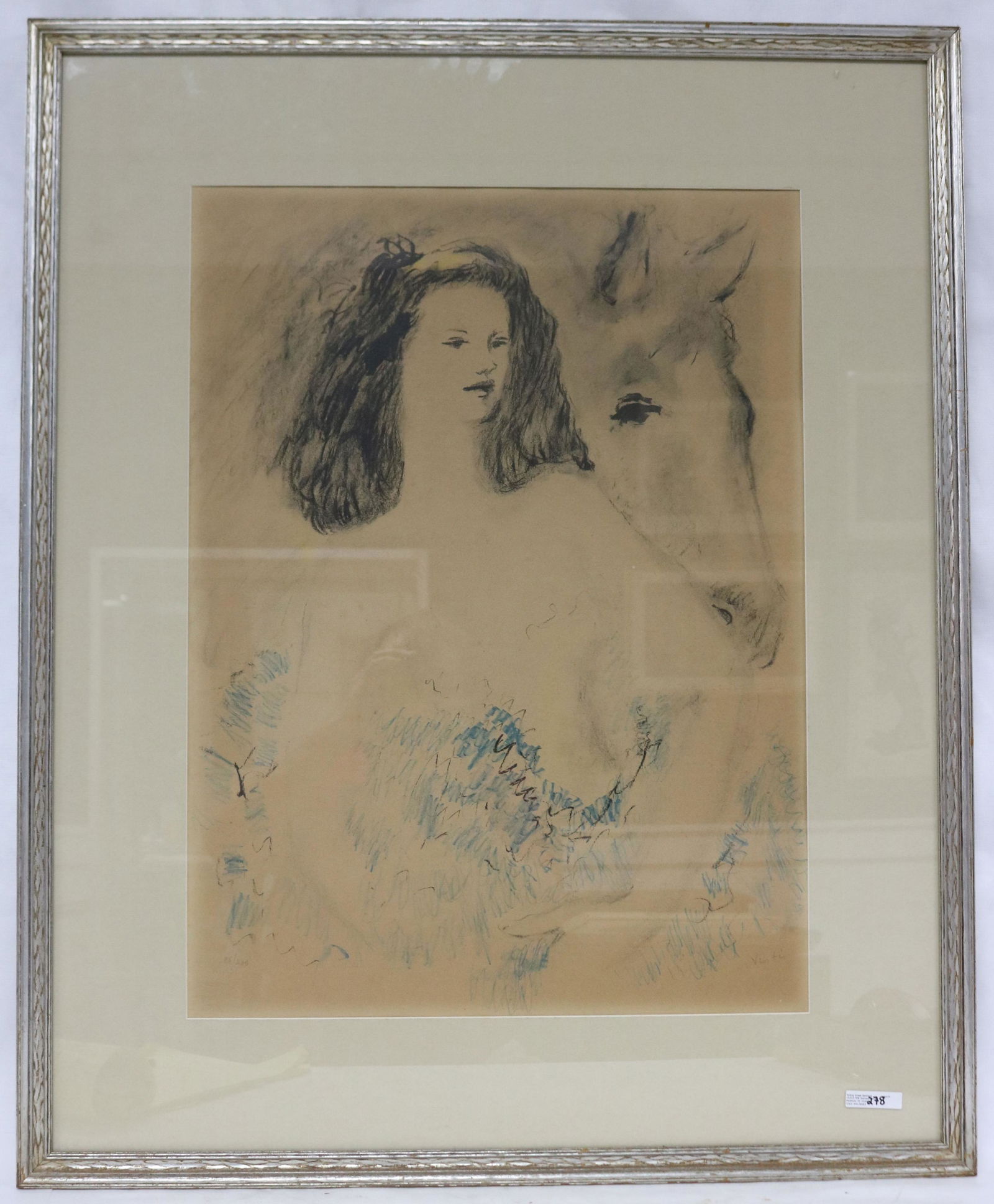 HAND COLORED PRINT, SIGNED VERTIS, MARCEL VERTIS, (1 of 3)