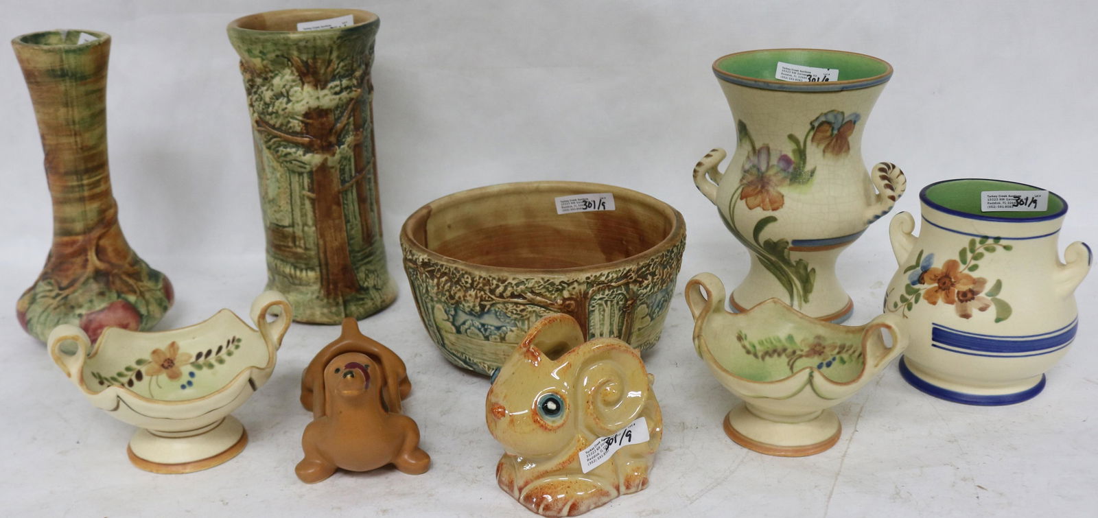 9 PCS. WELLER POTTERY, 4 PCS. BONITA 7" URN, 4 (1 of 2)