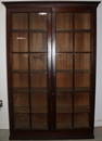 19TH C. WALNUT & SOUTHERN PINE 2 DOOR BOOKCASE,