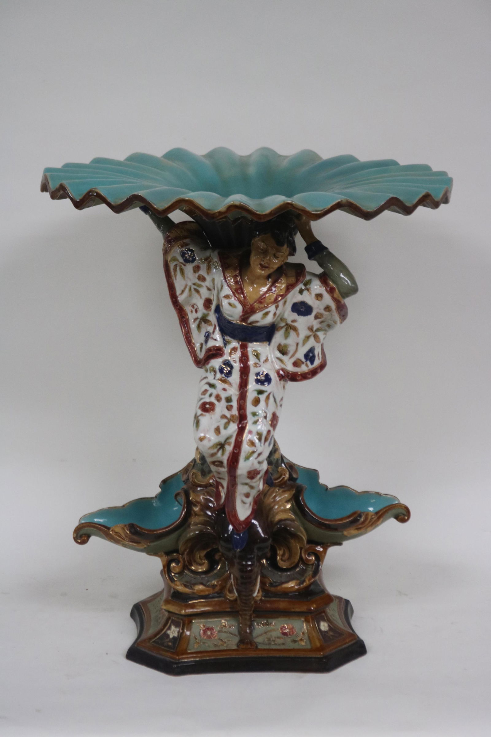 LARGE EUROPEAN MAJOLICA STAND (1 of 5)