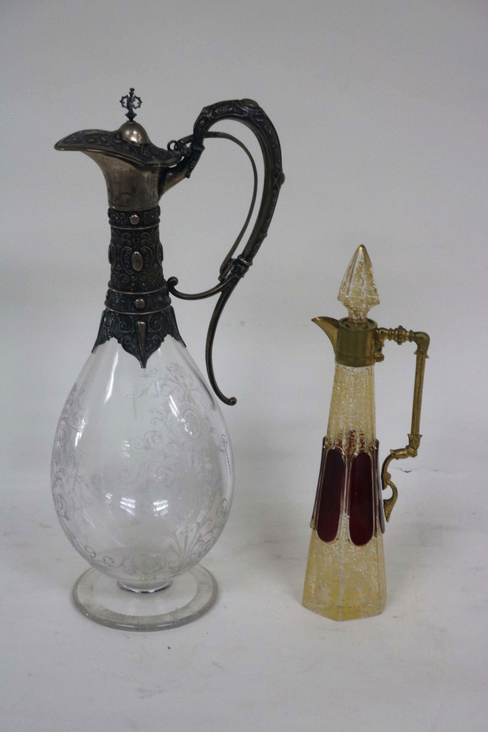 TWO METAL MOUNTED PIECES OF GLASS (1 of 4)