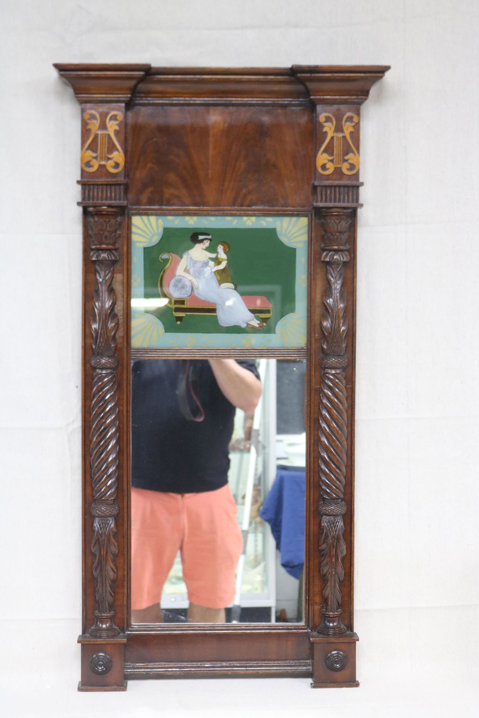 19TH CENTURY MAHOGANY SPLIT COLUMN MIRROR (1 of 4)