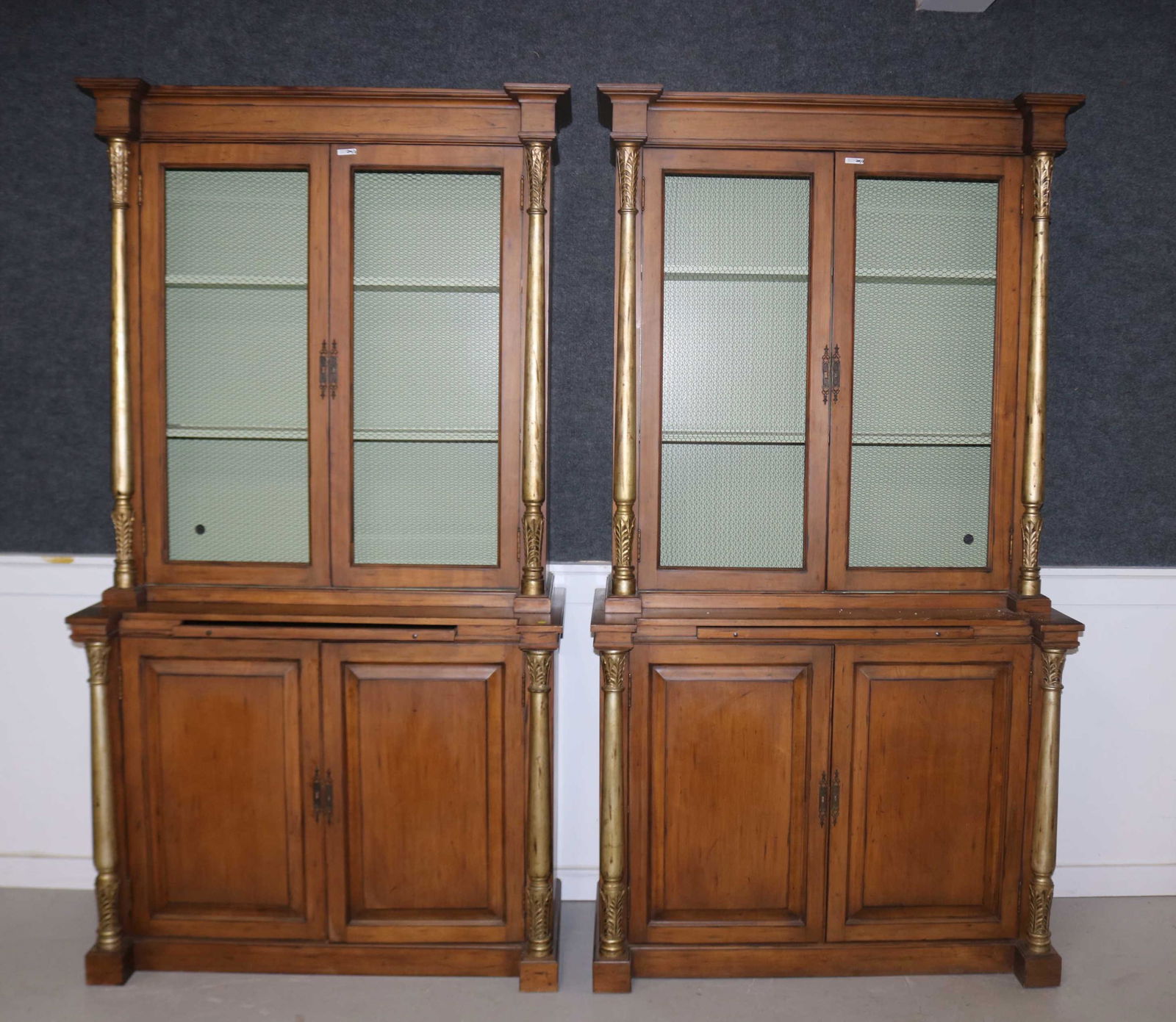 PAIR OF CUSTOM MID CENTURY NEO-CLASSIC CUPBOARDS (1 of 3)