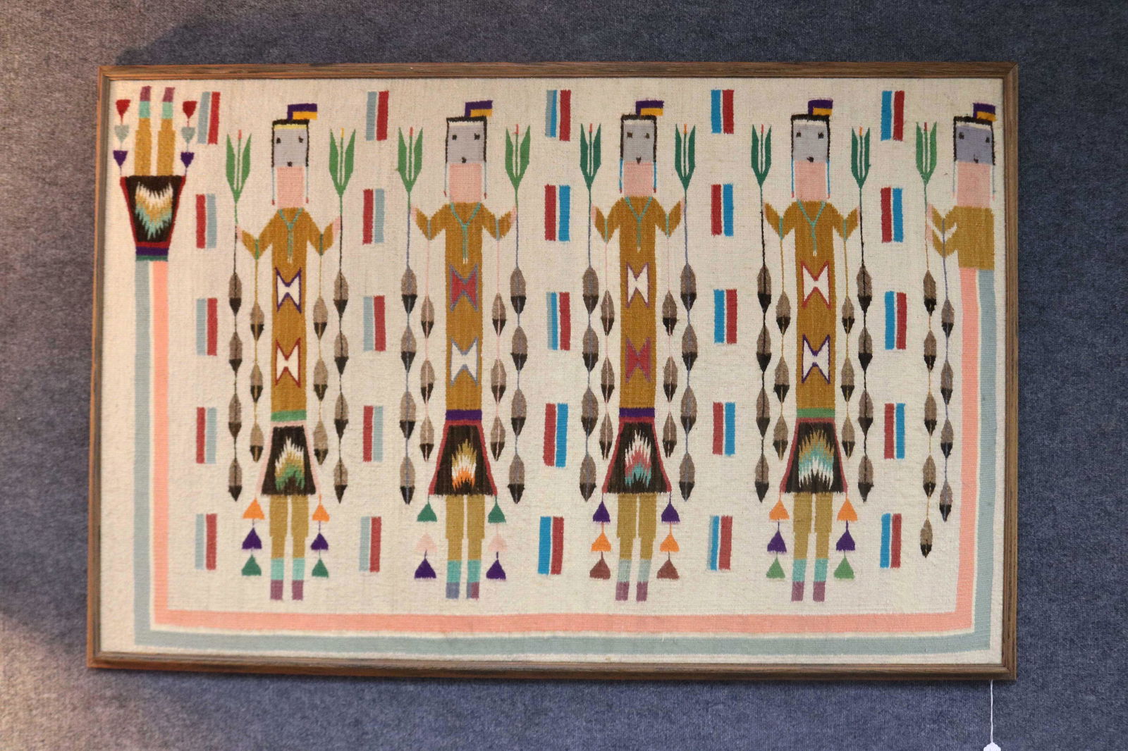 FRAMED LATE 20TH CENTURY NAVAJO YEI RUG (1 of 1)