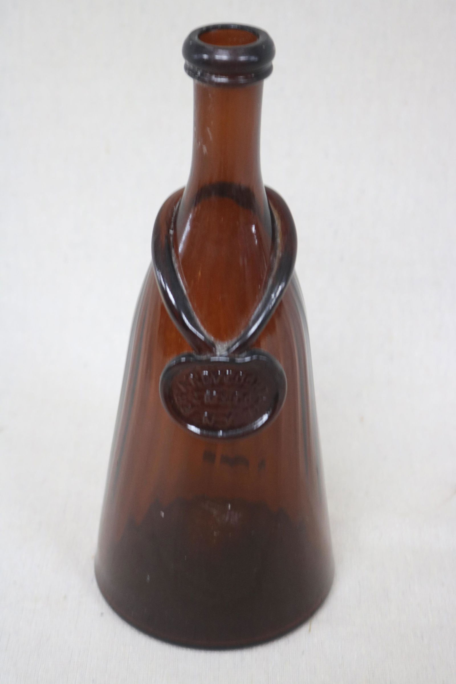 19TH CENTURY AMBER LABELED BOTTLE (1 of 3)