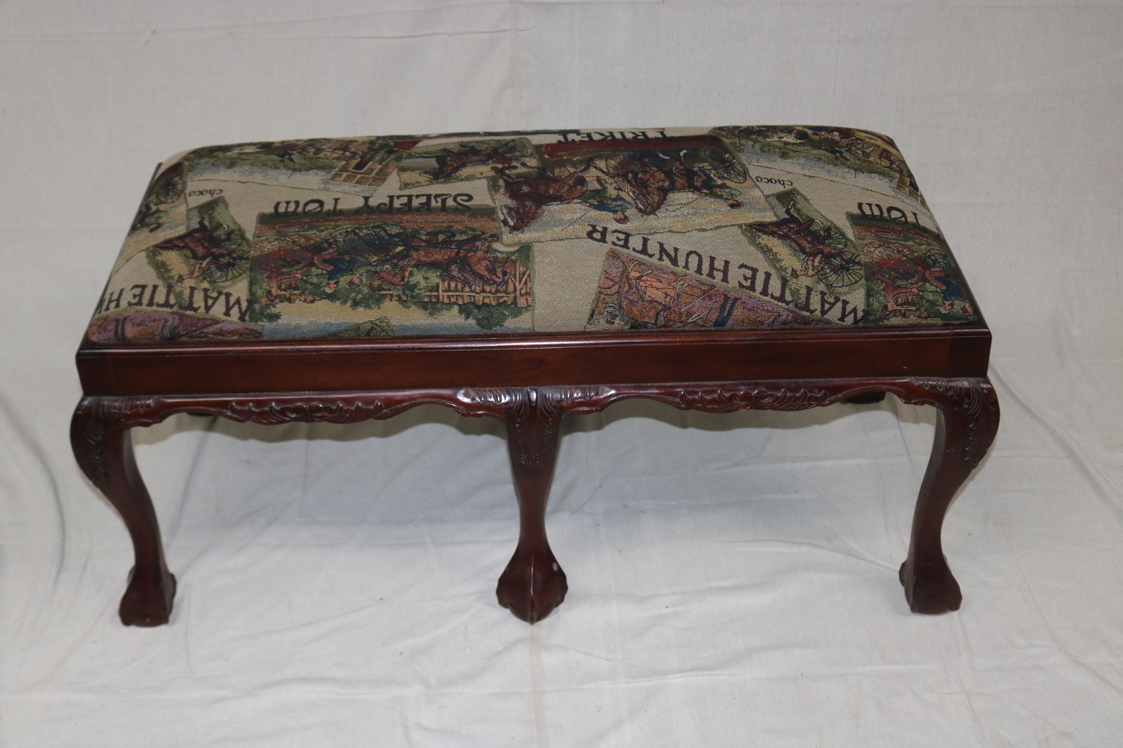 CONTEMPORARY CARVED SIX LEGGED BENCH (1 of 2)