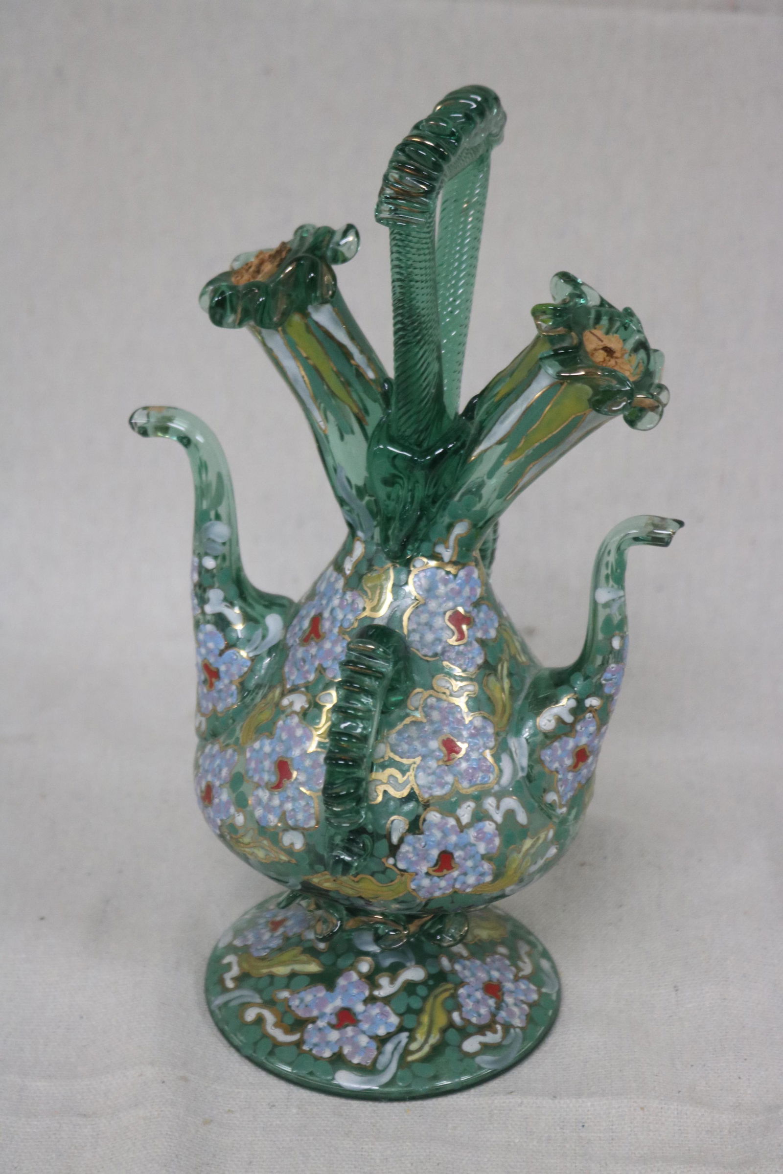 SIGNED MOSER STYLE DOUBLE CRUET (1 of 2)