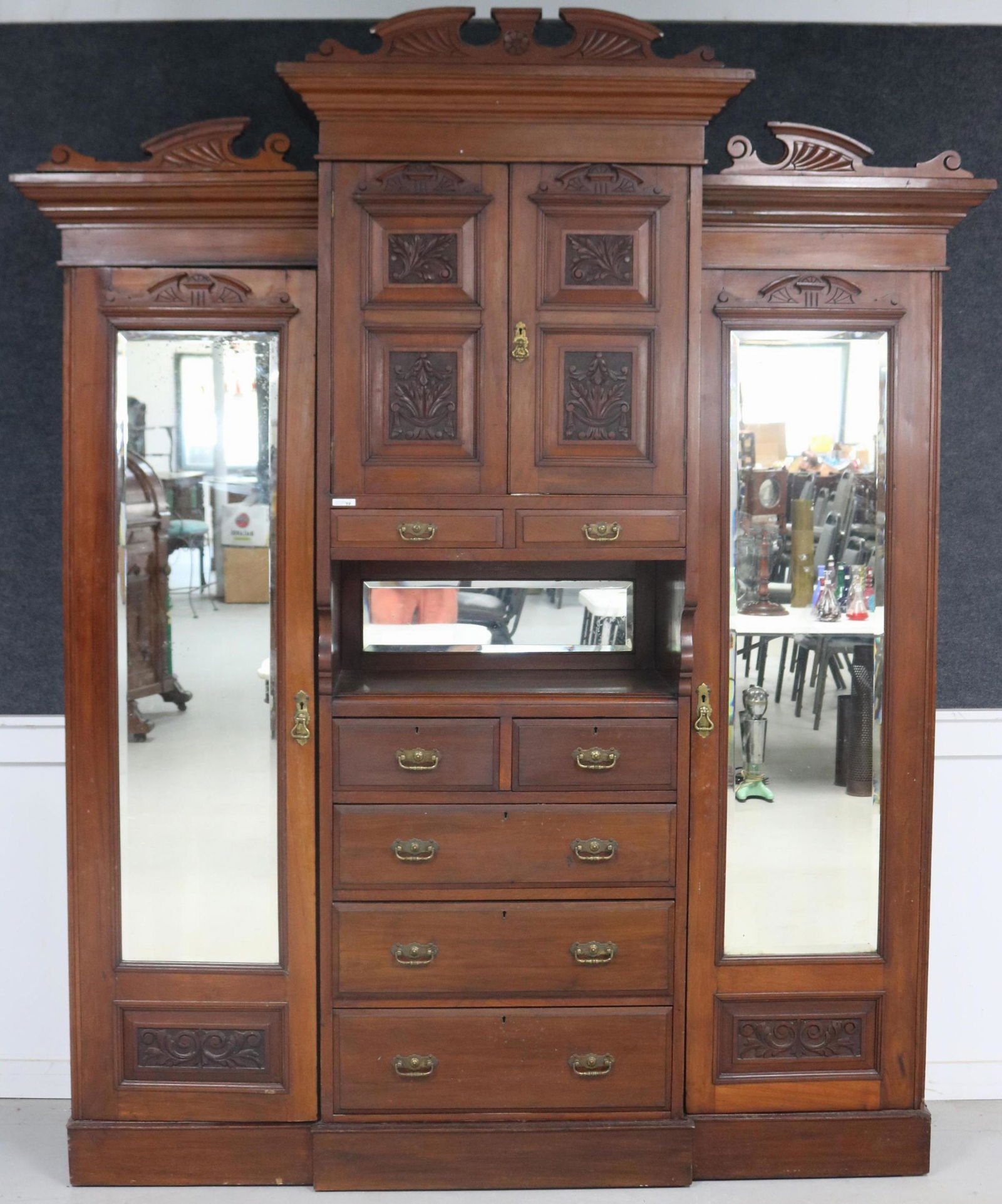 LARGE MAHOGANY ARMOIRE (1 of 2)