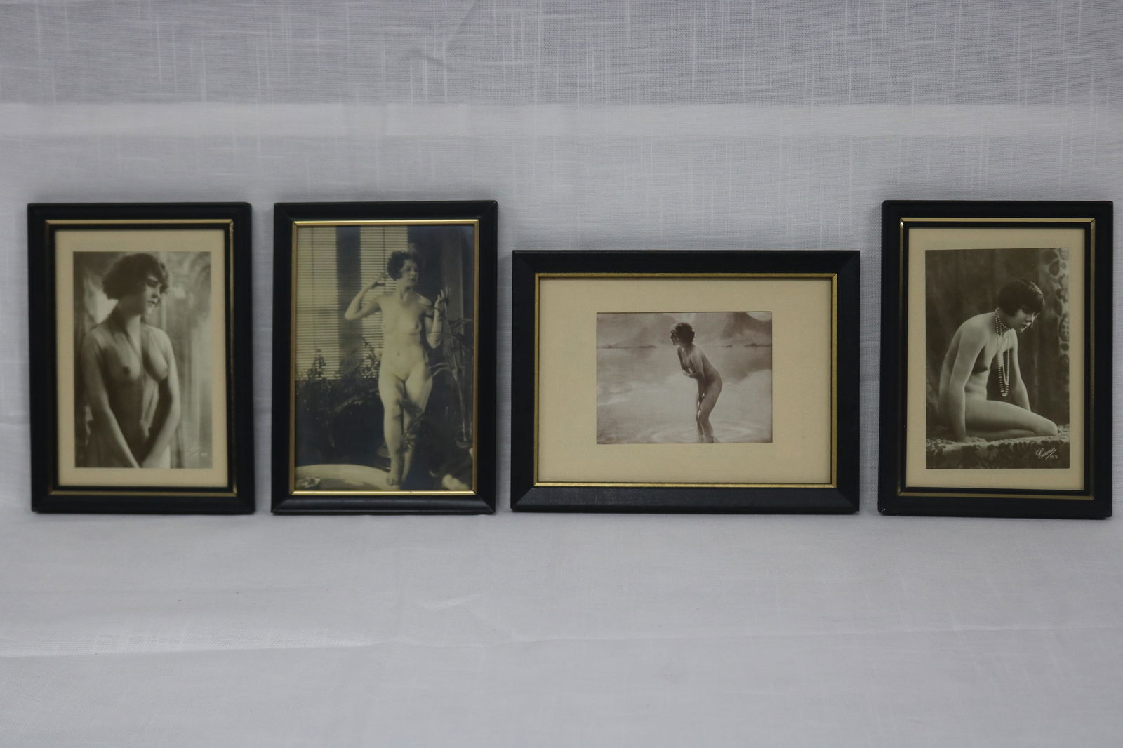 FOUR SMALL FRAMED PHOTOS OF VINTAGE NUDES (1 of 5)