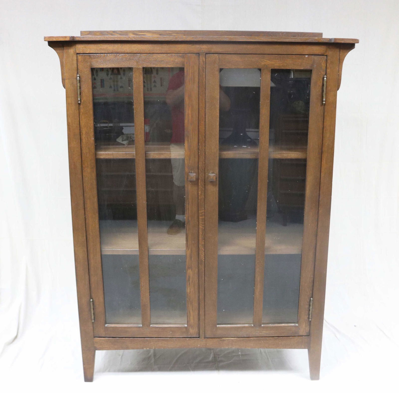 MISSION STYLE TWO DOOR CHINA CLOSET (1 of 4)