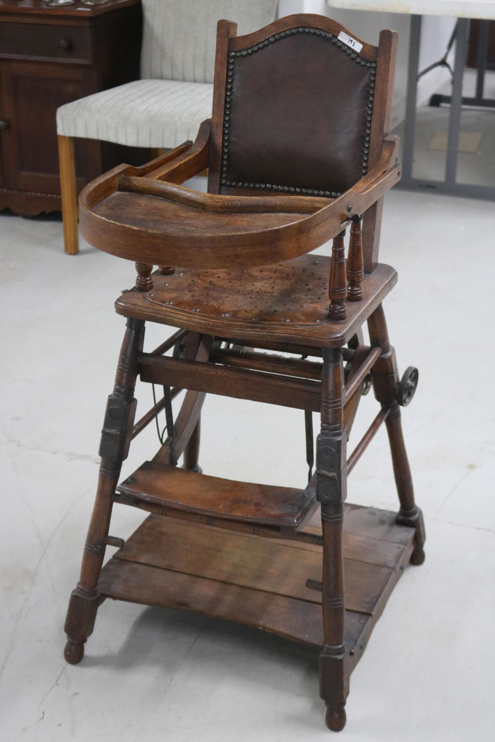 EARLY 20TH CENTURY MIXED WOODS HIGH CHAIR/ROCKER (1 of 7)