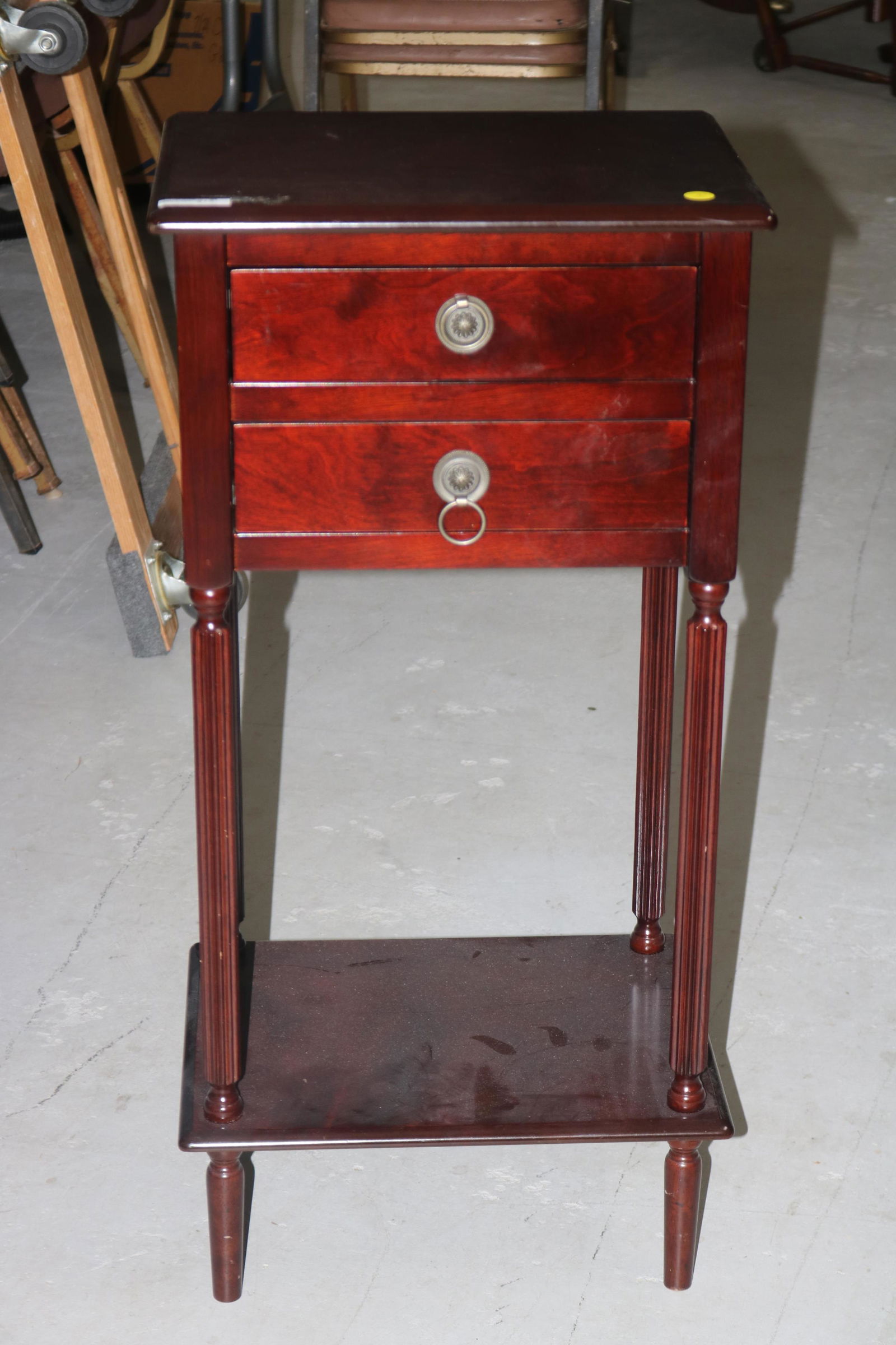 CONTEMPORARY MAHOGANY TWO DRAWER STAND (1 of 2)