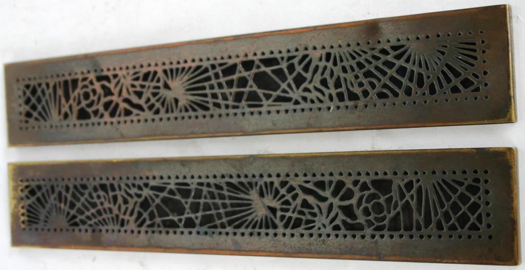 TIFFANY STUDIOS BLOTTER ENDS, PINE NEEDLE DESIGN,: #998, 12" L, 2 1/4" W