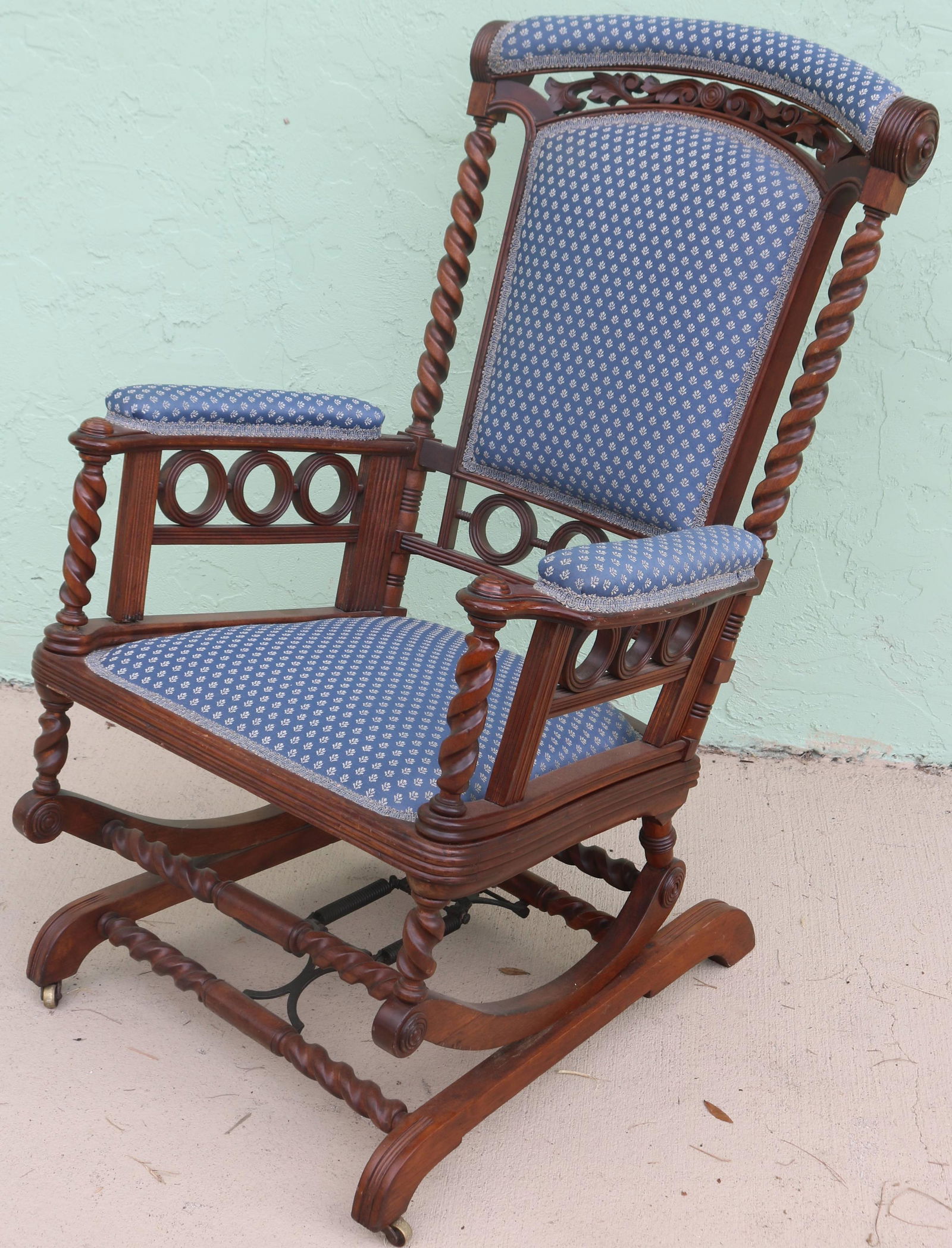 VICTORIAN WALNUT HUNZINGER STYLE PLATFORM ROCKER, (1 of 1)