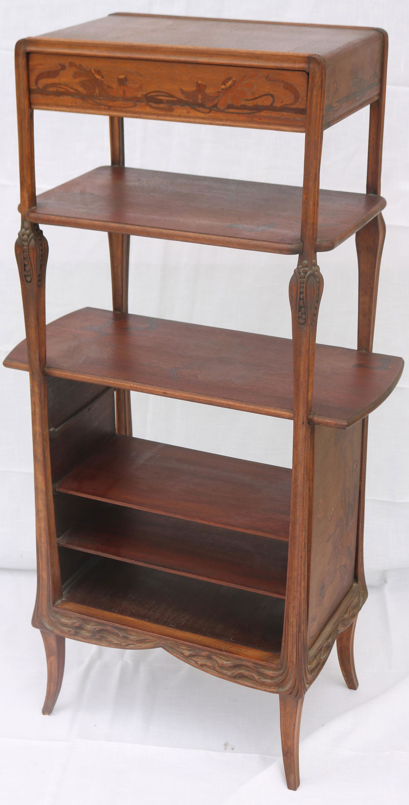 EARLY 20TH C. MAHOGANY ART NOUVEAU INLAID STAND, (1 of 5)