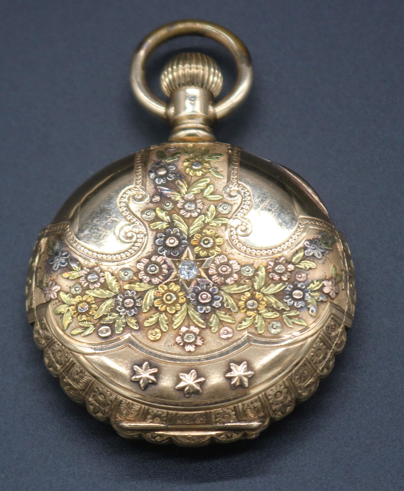ORNATE 14K HUNTER CASE POCKET WATCH, MARKED JOS. (1 of 7)