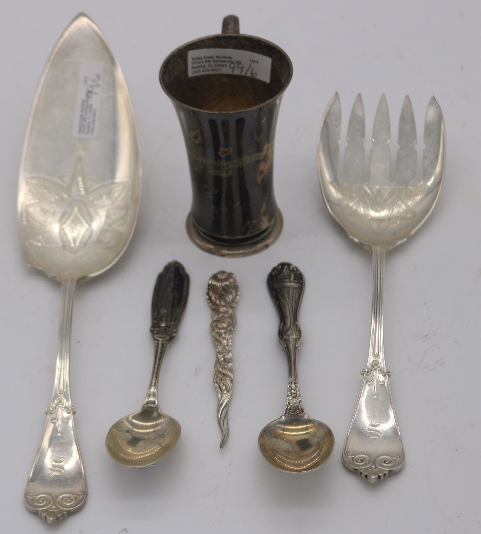 6 PCS. TIFFANY STERLING, 2 PIECE SERVING SET, 9" (1 of 3)