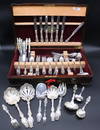 WHITING FLATWARE SET, LILY PATTERN, 92 PCS. TO