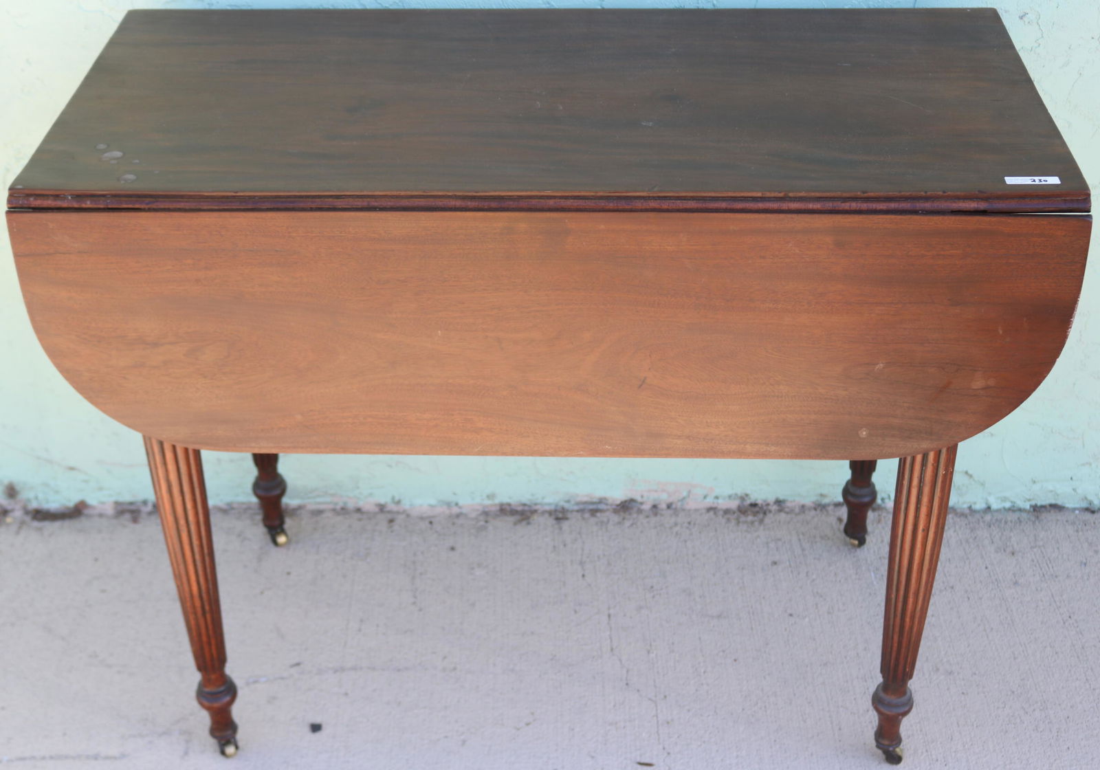 19TH C. MAHOGANY SHERATON DROP LEAF TABLE, 1 (1 of 2)