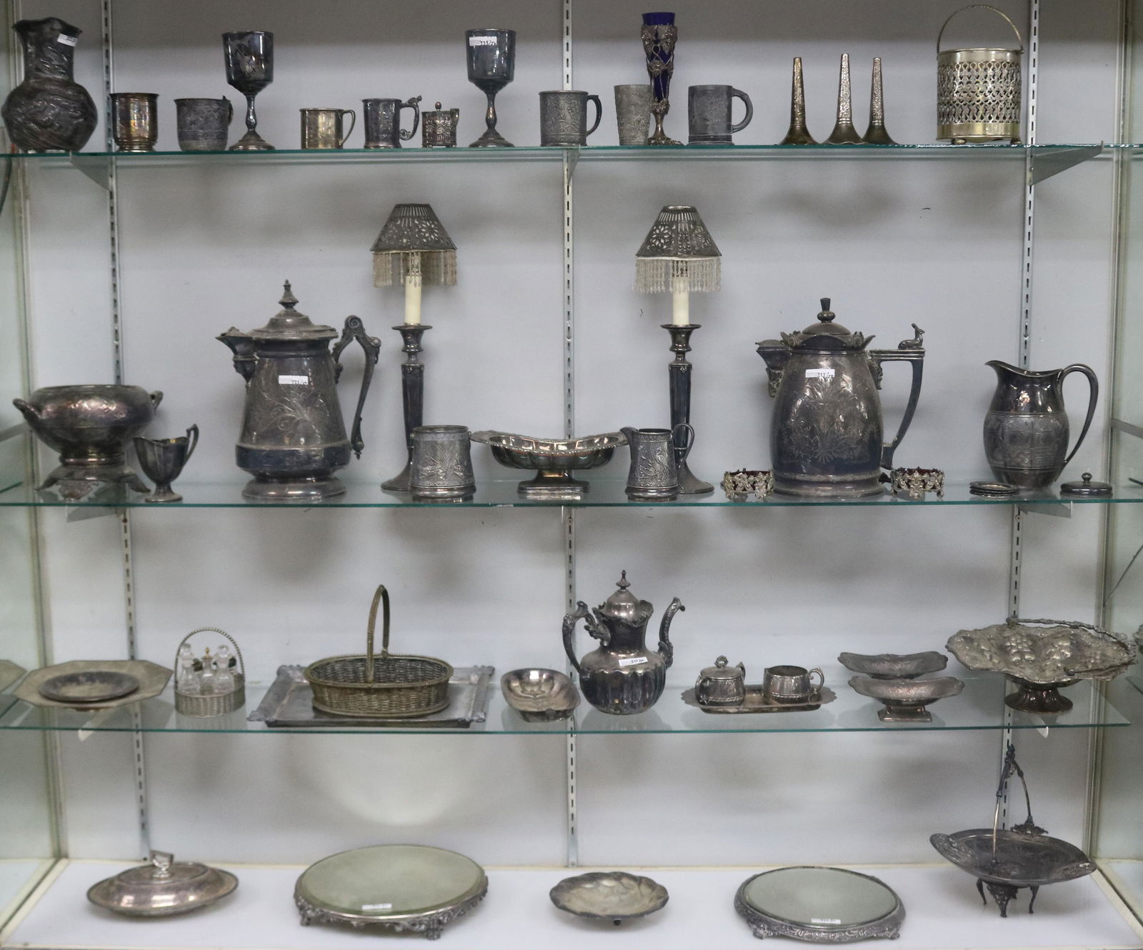 50 PCS. ORNATE VICTORIAN SILVER PLATE, WATER (1 of 6)