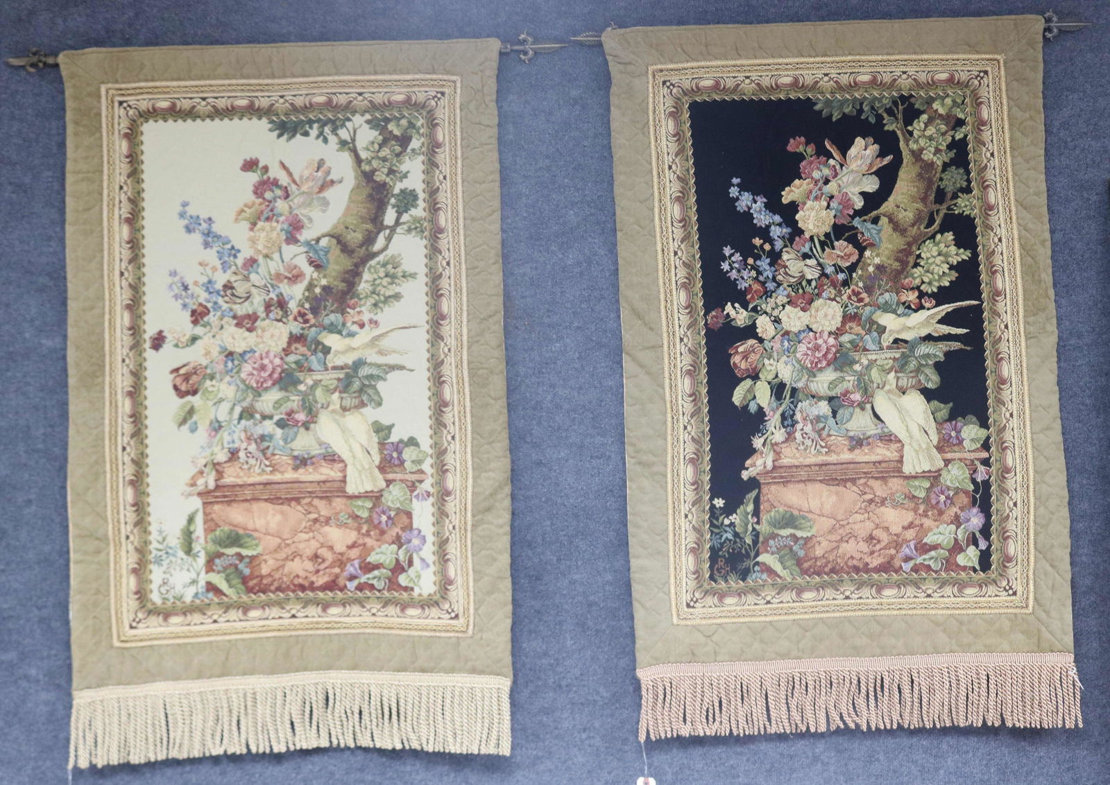 2 FRENCH STYLE HANGING TAPESTRIES, CERTIFICATE ON (1 of 4)