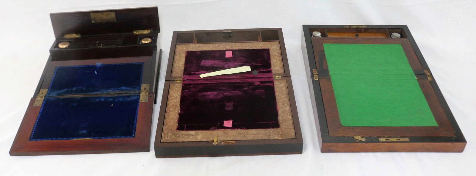 THREE 19TH C. LAP DESKS, MAHOGANY, ROSEWOOD & (1 of 4)