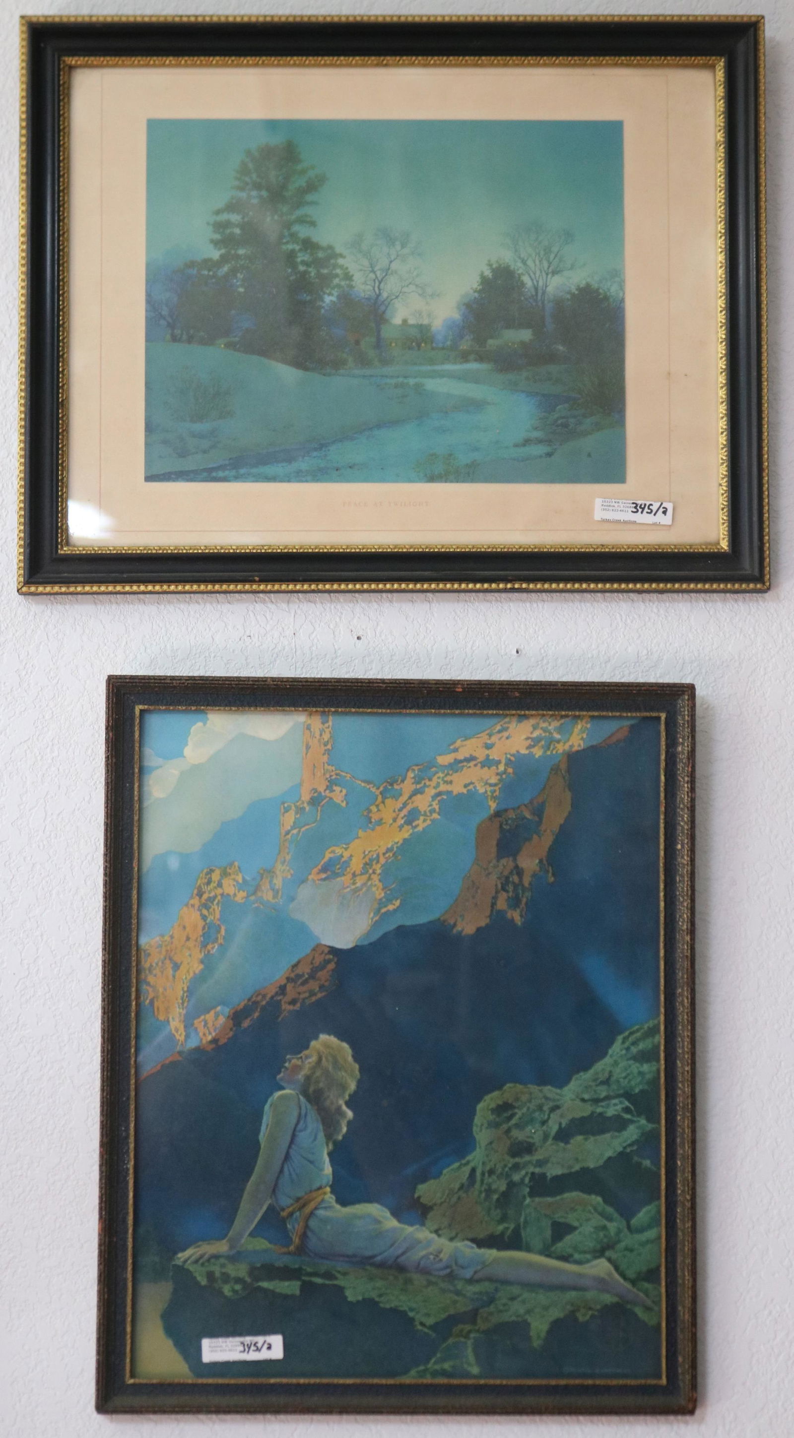 2 MAXFIELD PARRISH PRINTS "PEACE AT TWILIGHT" & (1 of 3)